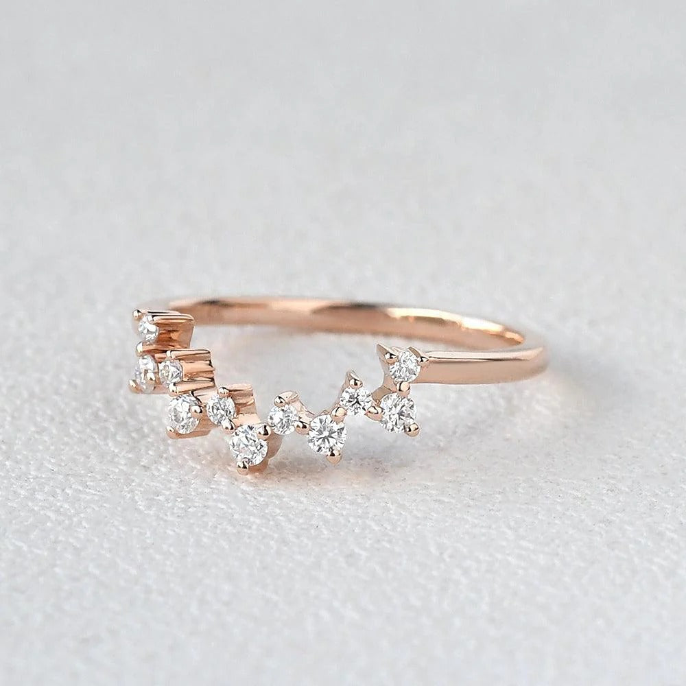 Round Cut Fancy Style Moissanite Eternity Band
