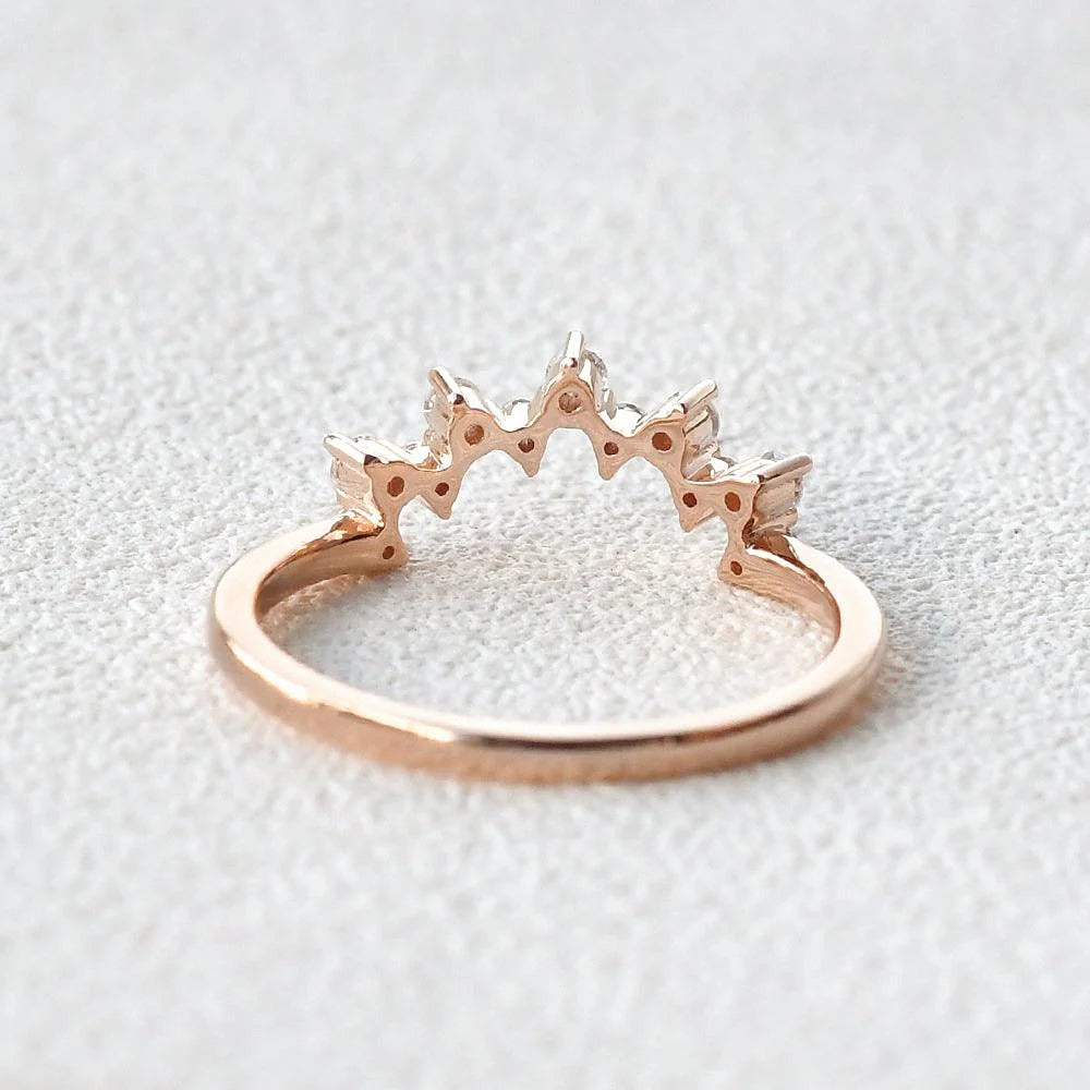 Round Cut Fancy Style Moissanite Eternity Band