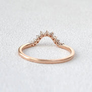Curved Shape Round Cut Eternity Moissnaite Wedding Band