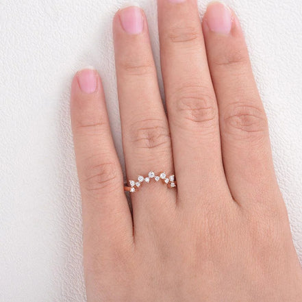 Round Cut Fancy Style Moissanite Eternity Band