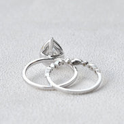 VVS1 Pear Cur Vintage Halo Moissanite Bridal Set For Her