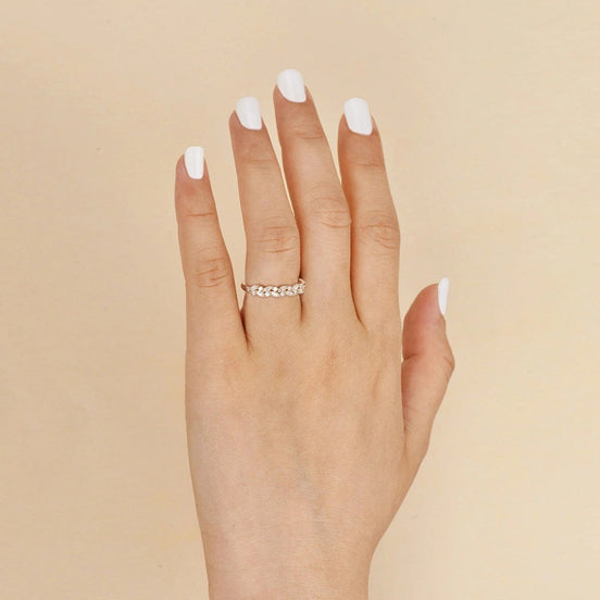 Moissanite Marquise And Round Cut Eternity Band