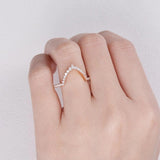 Curved Style D Color Moissanite Marquise Cut Band