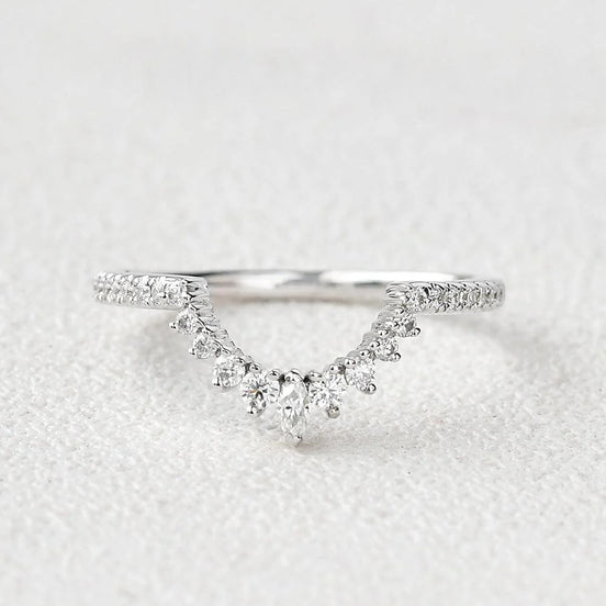 VVS1 Moissanite Marquise And Round Cut Eternity Band