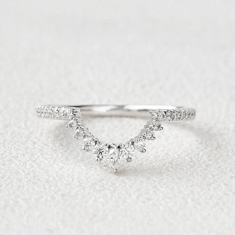 VVS1 Moissanite Marquise And Round Cut Eternity Band