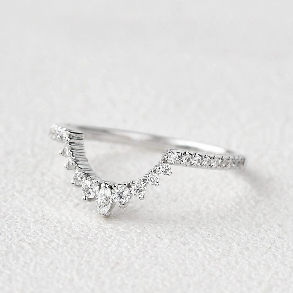 VVS1 Moissanite Marquise And Round Cut Eternity Band