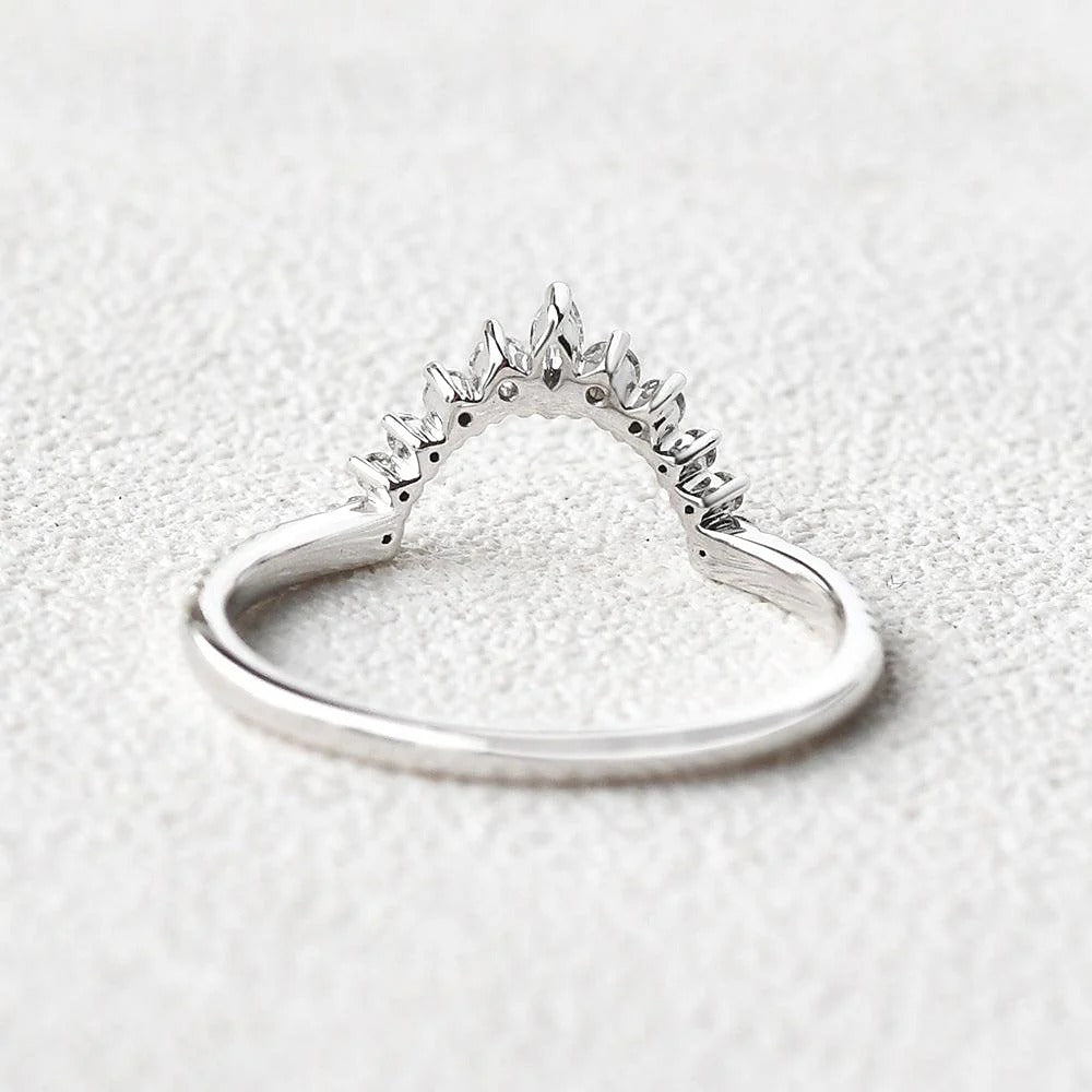 VVS1 Moissanite Marquise And Round Cut Eternity Band