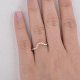 Curved Shape Round Cut Eternity Moissnaite Wedding Band