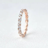 Full Eternity Marquise And Round Cut Moissanite Band