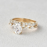 Oval Cut Five Stone Moissanite Wedding Ring Set For Women