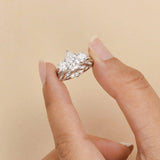 VVS1 Moissanite Pear Cut Twisted Ring Set For Women