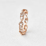 Filigree Art Deco Round Cut Moissanite Eternity Band For her