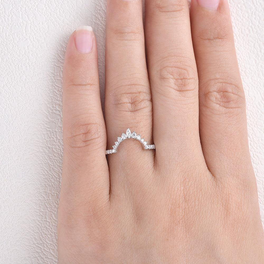 VVS1 Moissanite Marquise And Round Cut Eternity Band