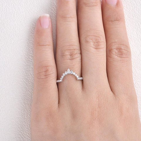 VVS1 Moissanite Marquise And Round Cut Eternity Band