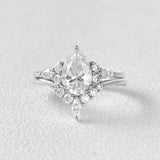 Pear Cut Moissanite VVS1 Clarity Side Accent Wedding Proposal Ring