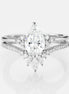 Pear Cut Side Accent Moissanite Wedding Ring Set For Her