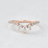 Pear And Round Cut D Color Moissanite Wedding Band For Bride
