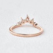 Pear And Round Cut D Color Moissanite Wedding Band For Bride