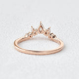 Pear And Round Cut D Color Moissanite Wedding Band For Bride