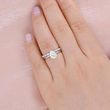 D Color Moissanite Solitaire Pear Cut Rind Set
