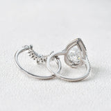Vintage Halo Pear Cut D Color Moissanite Ring Set For Women