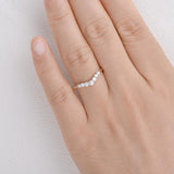 Curved Shape Round Cut Moissanite Band For Women