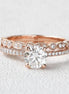 Hidden Halo Round Cut 1.30CT Colorless Moissanite Ring Set