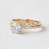 Hidden Halo Round Cut 1.30CT Colorless Moissanite Ring Set