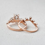 VVS1 Moissanite Pear Cut Twisted Ring Set For Women