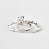 Moissanite Oval Cut Solitaire Wedding Ring Set For Women