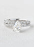 Pave Set Pear Cut Moissanite Colorless Bridal Ring Set