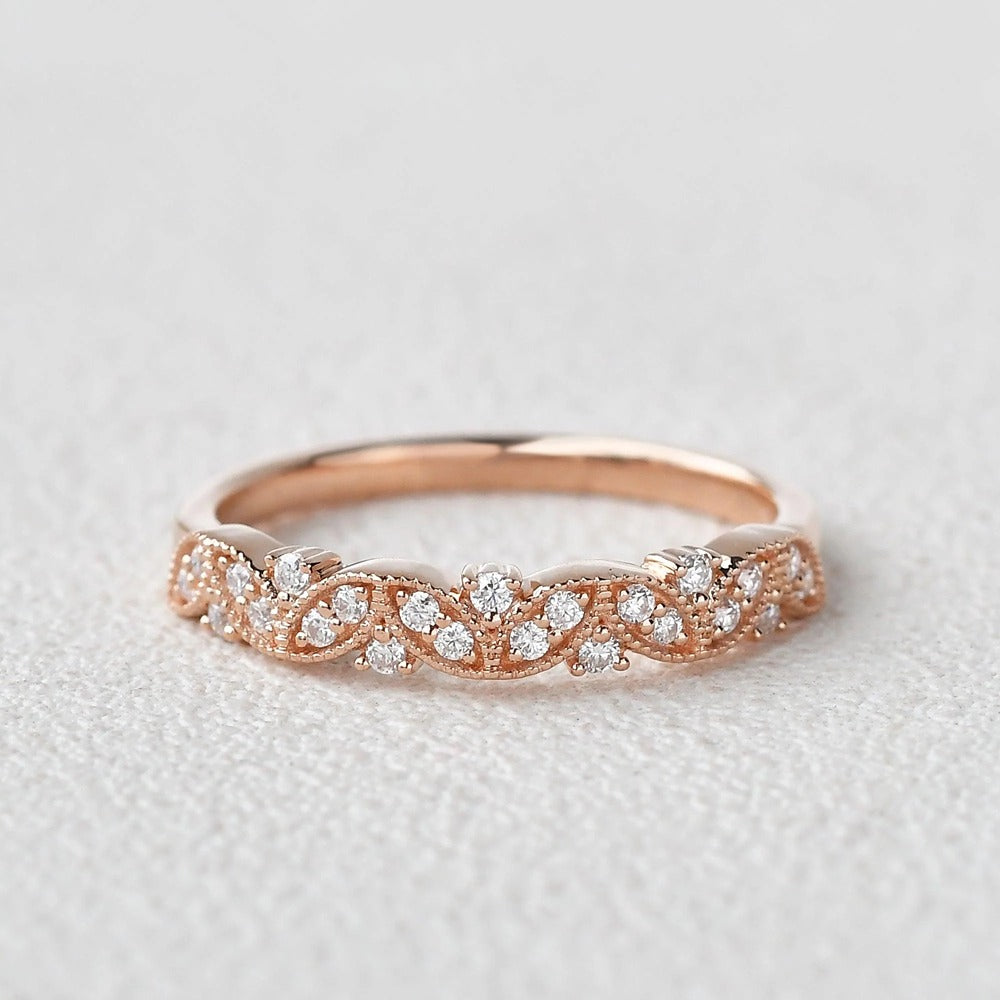 VVS1 Round Cut Moissanite Unique Eternity Band For Bride