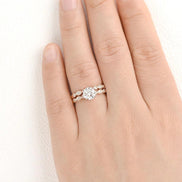 Round Cut 1.50CT Moissanite Art Deco Wedding Ring Set