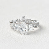 VVS1 Moissanite Pear Cut Twisted Ring Set For Women