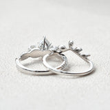 VVS1 Moissanite Pear Cut Twisted Ring Set For Women