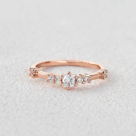 Half Eternity Moissanite Round Cut Band Gift For Women