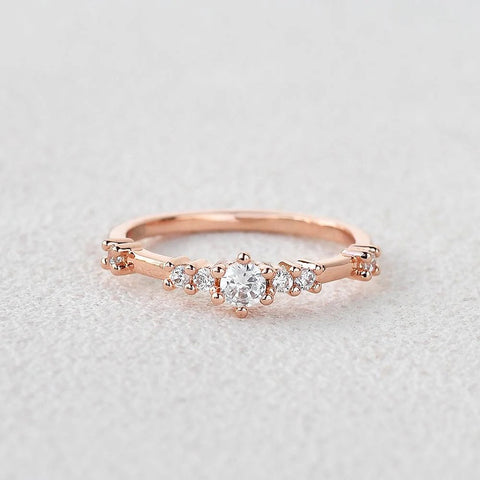 Half Eternity Moissanite Round Cut Band Gift For Women
