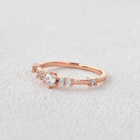 Half Eternity Moissanite Round Cut Band Gift For Women