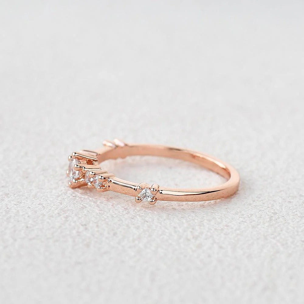 Half Eternity Moissanite Round Cut Band Gift For Women