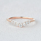 Curved Shape Round Cut Moissanite Band For Women