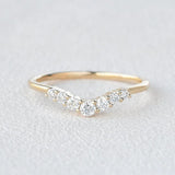 Curved Shape Round Cut Moissanite Band For Women