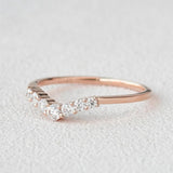 Curved Shape Round Cut Moissanite Band For Women