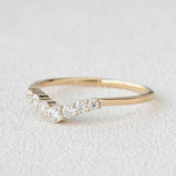 Curved Shape Round Cut Moissanite Band For Women