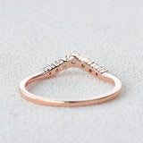 Curved Shape Round Cut Moissanite Band For Women
