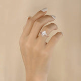 Pear Cut Side Accent Moissanite Wedding Ring Set For Women