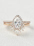 VVS1 Moissanite Halo Pear Cut Bridal Set For Women
