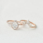 VVS1 Moissanite Halo Pear Cut Bridal Set For Women