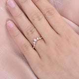 Pear And Round Cut D Color Moissanite Wedding Band For Bride