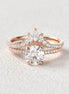 Moissanite VVS1 Round Cut Hidden Halo Wedding Ring Set