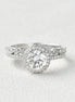Round Cut Vintage Halo Colorless Moissanite Wedding Ring Set